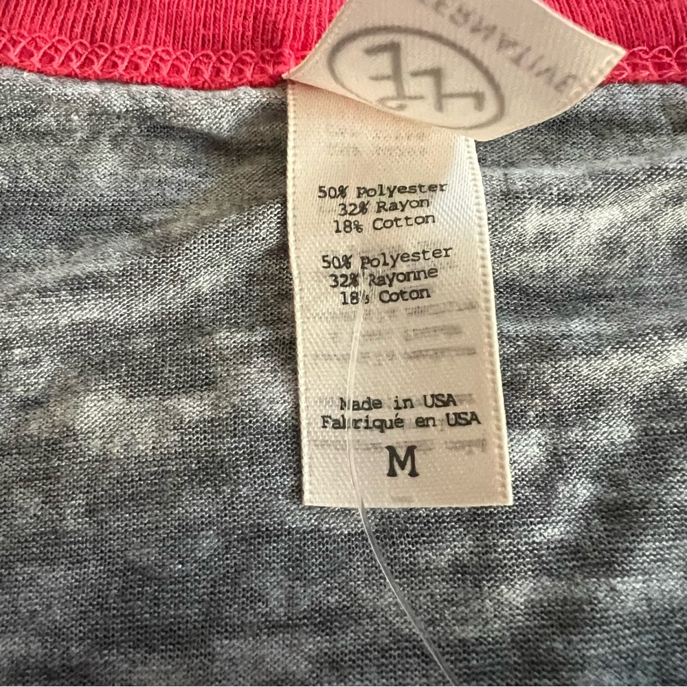 NWT ALTERNATIVE APPAREL 3/4 Sleeve grey & Red USA Heather Burnout Tee Size M - Picture 5 of 12